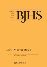 The British Journal for the History of Science